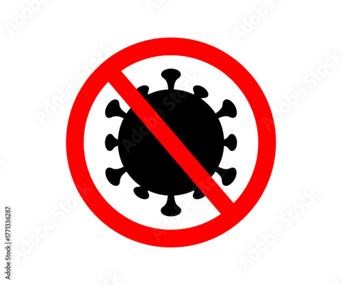 No germs no bacteria antiviral protection symbol. Virus control and prevention icon vector design and illustration.
