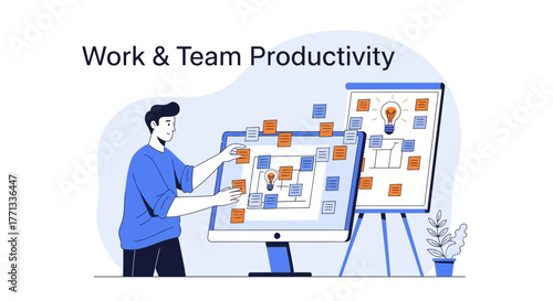 Visualization Of Teamwork And Productivity Improvement Within A Modern Office Environment