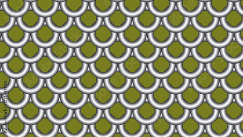 Silver Scale Pattern on Olive Green Background texture