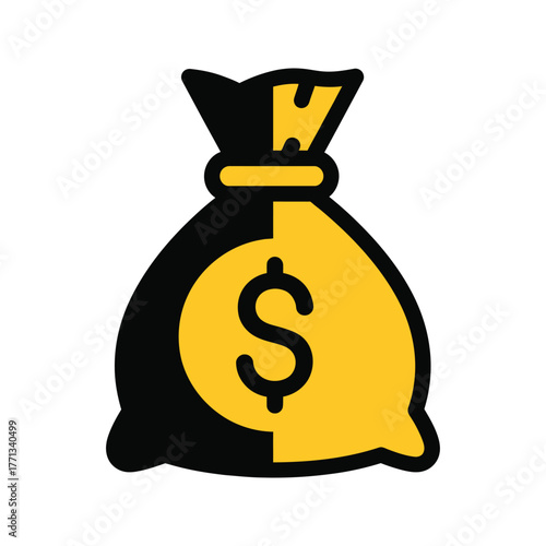 A simple illustration of a money bag with a dollar sign symbol