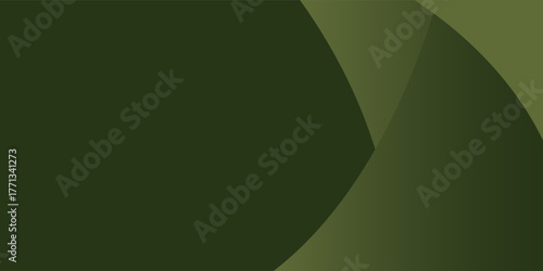 Paper layer circle Olive green abstract background. Curves and lines use for banner, cover, poster, wallpaper, design with space for text