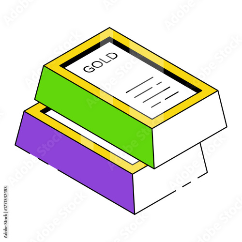 An editable design icon of ingots