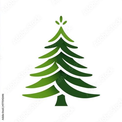 Green Christmas tree logo with a star on top. The tree is tall and has a lot of green leaves