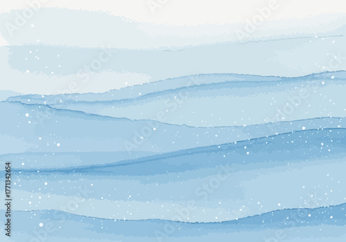 Abstract blue watercolor background with subtle flowing layers and delicate specks, creating a serene and artistic texture