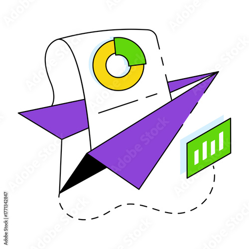 Perfect design icon of send business report 