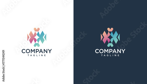 Abstract vector graphic logo design. Modern geometric logo template