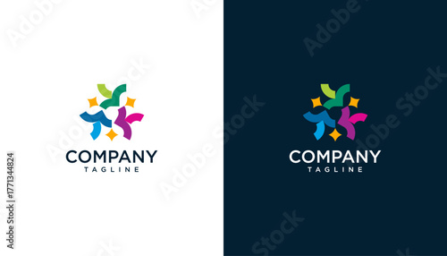 Abstract vector graphic logo design. Modern geometric logo template