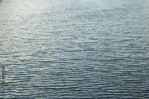 Close-up Full Frame Water Texture with Small Ripples and Surface Reflections