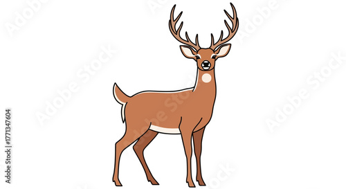 Majestic Stag Standing Proudly in a Forest Clearing.
