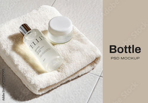 Elegant Skincare Bottle Mockup Psd