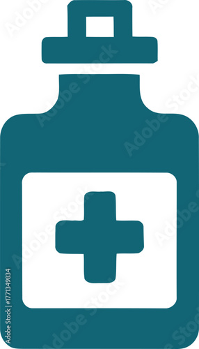 Medical bottle icon design for healthcare and pharmaceutical industry vector