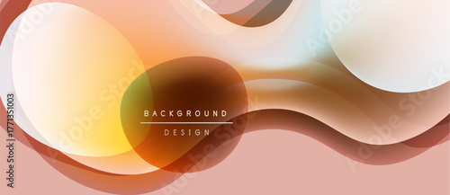 Abstract fluid shapes, warm color palette. Gradient overlays create dynamic visual effect. Modern design element for backgrounds.
