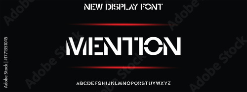 Sports modern tech font typography. MINIMAL vector typeface for a company. Modern gaming fonts for logo design.