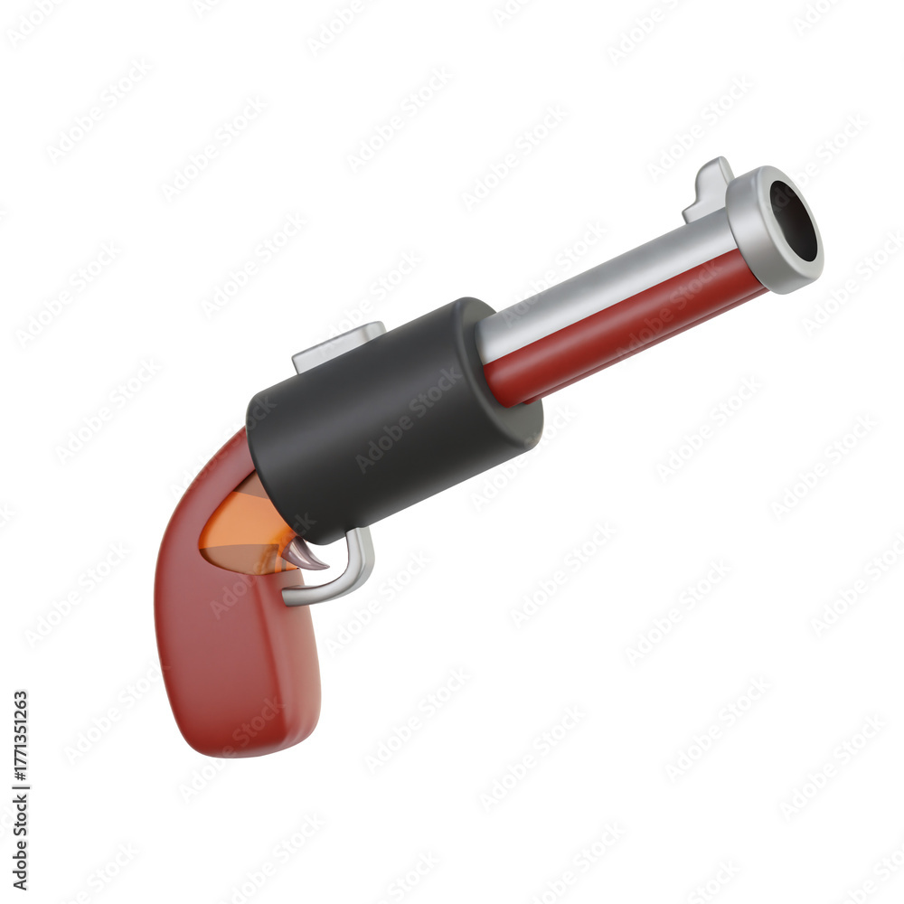 Fototapeta premium Pirate Pistol 3D Icon