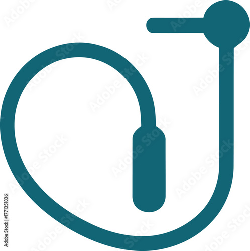 Minimalist icon of headphone headset device for listening audio or music