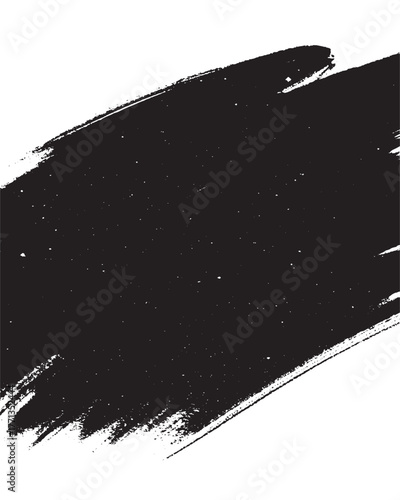 Black Diagonal Paint Brush Stroke with Grunge Texture Overlay
