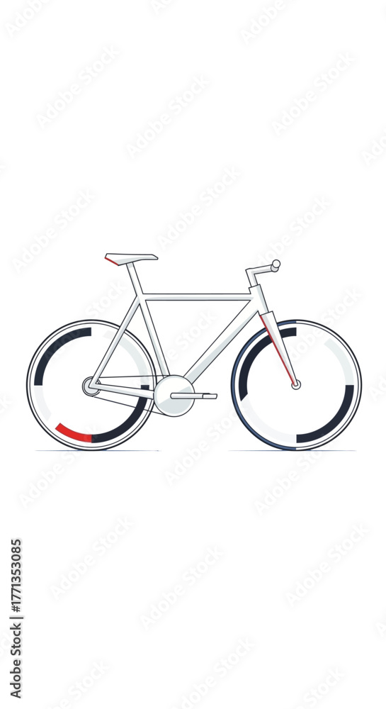 Obraz premium Minimalist Line Art Bicycle Illustration.