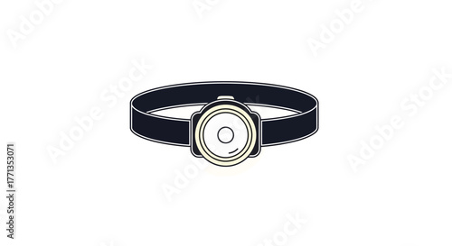 Minimalist black watch with silver circular dial and black strap.