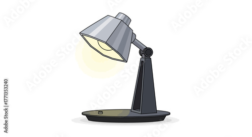 Modern Desk Lamp with Adjustable Head and Light.