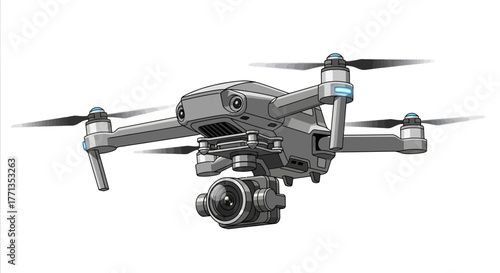 Modern Drone with Camera Gimbal.