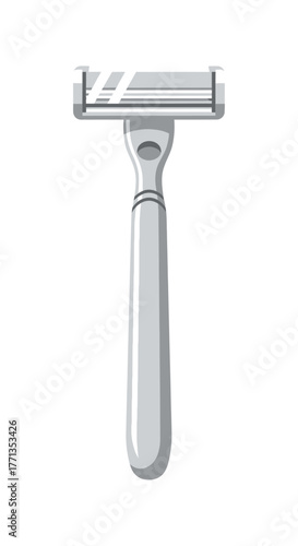 Modern Silver Razor for Shaving.