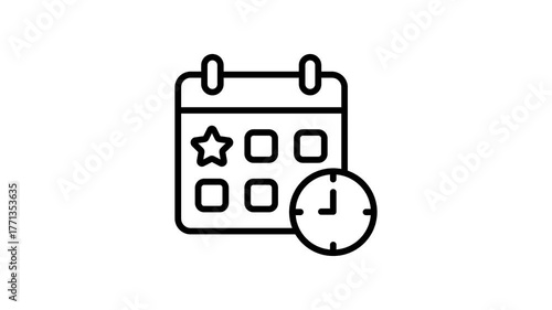A linear style animated icon of event schedule
