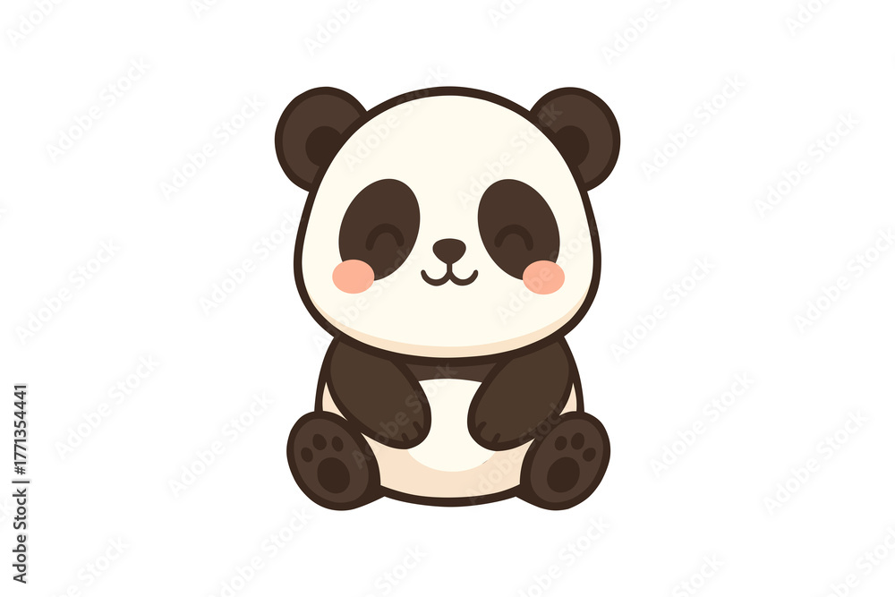 Naklejka premium vector cute panda cub