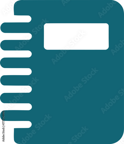 Teal blue notebook vector illustration with white space for title