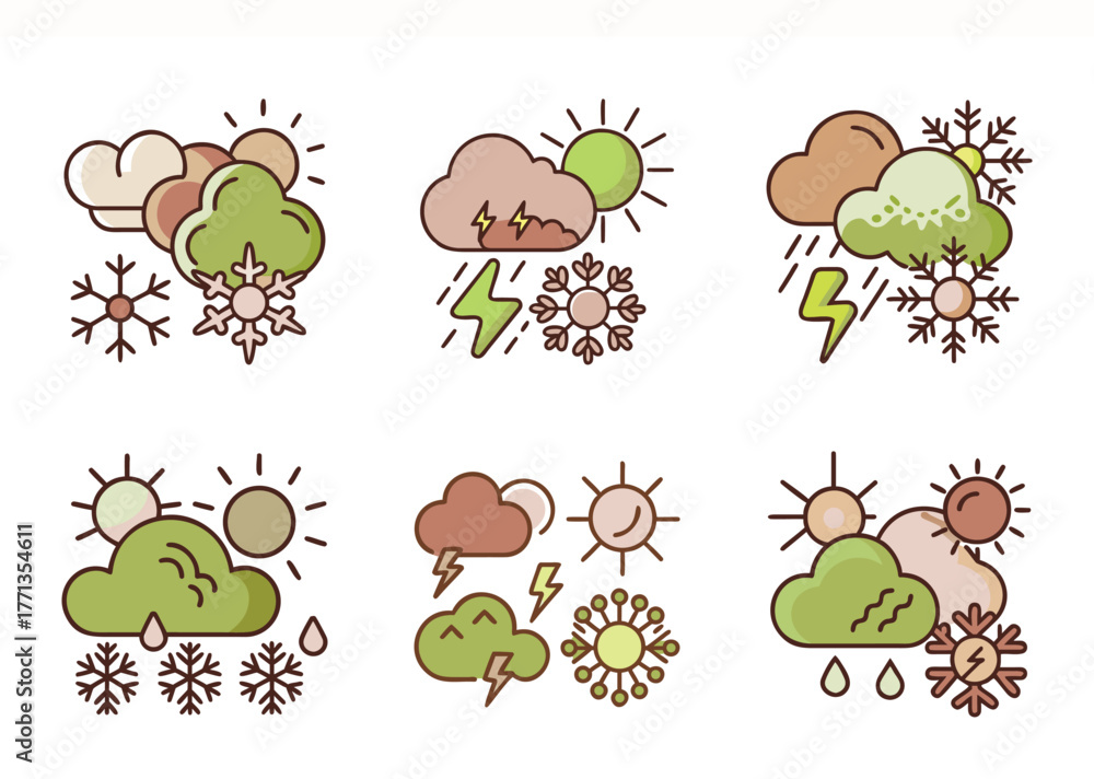 Obraz premium Funny Animals Cartoon Vector Set Illustration