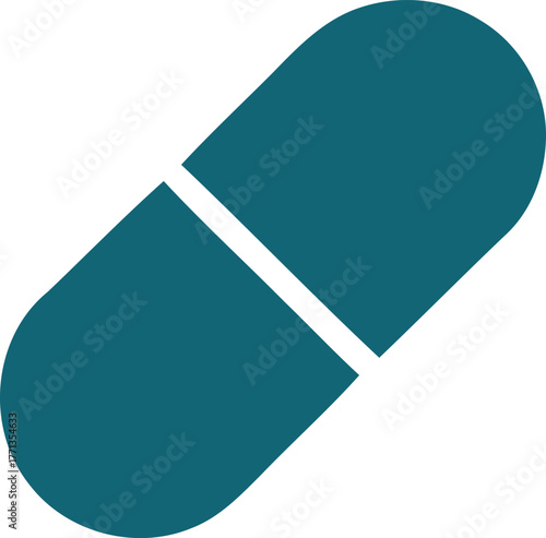 Teal capsule pill illustration for health and medical concepts