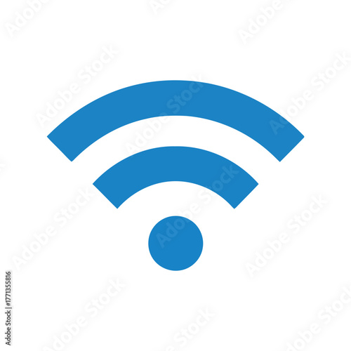 Blue wi fi signal icon symbol for wireless internet connectivity and network access vector