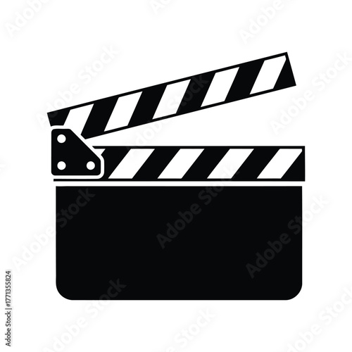 Classic film clapperboard for movie production and cinema scene setup vector