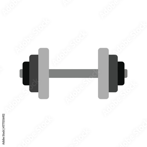 Dumbbell weight exercise equipment fitness sport strength training gym object icon vector