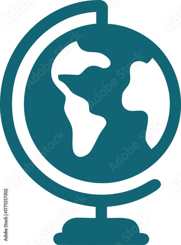 World Globe Illustration Earth Geography Icon Global Education Concept Design
