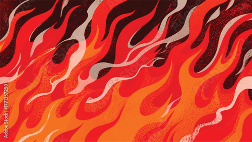Blazing Hot Fire Illustrator Artwork Banner Background Design Template 
