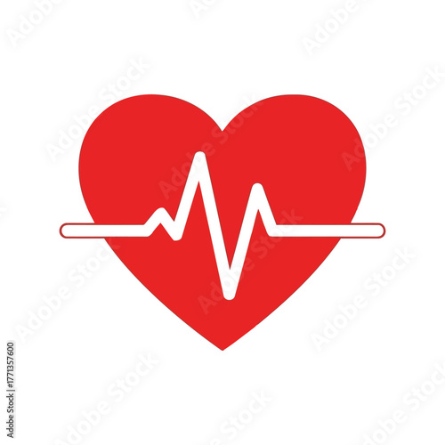 Healthy heartbeat ekg cardiogram pulse line graphic medical symbol concept vector
