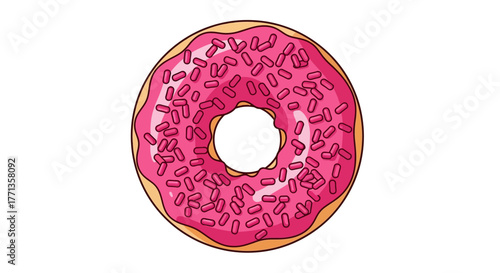 Pink Frosted Donut with Sprinkles.