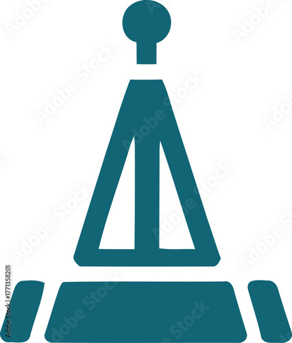 Abstract nautical buoy illustration in solid color on white background