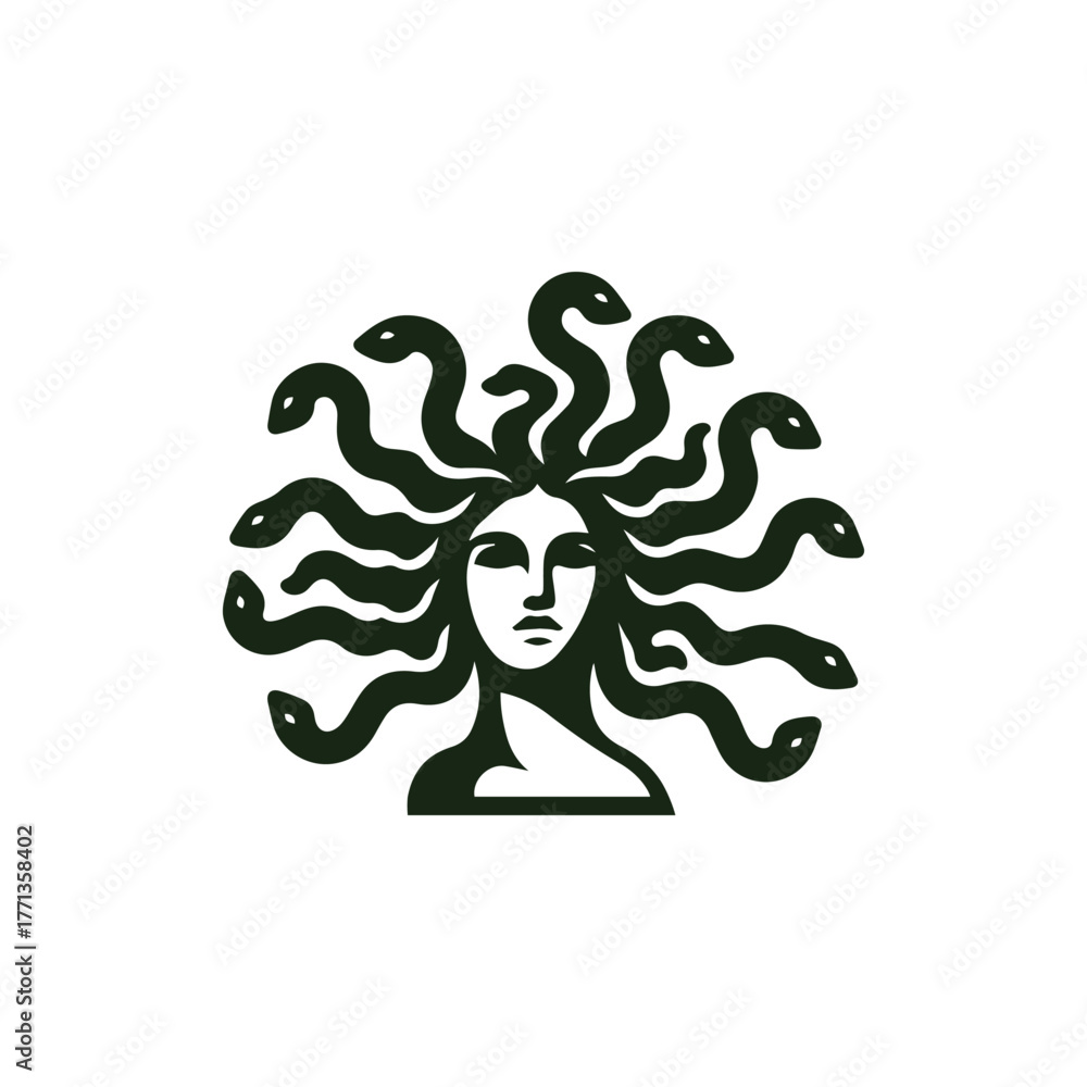 Fototapeta premium Medusa Gorgon Goddess Logo