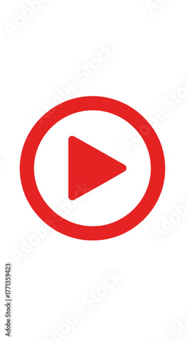 Red Play Button Icon.