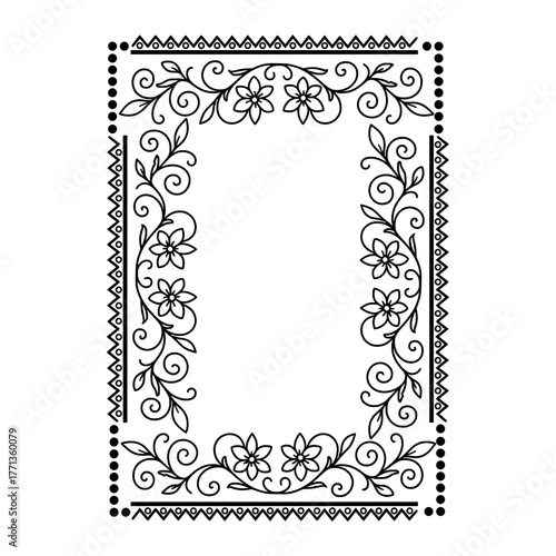 Elegant floral frame border for invitations designs