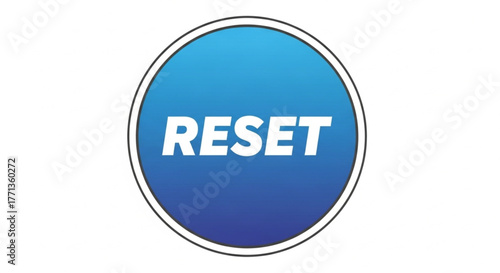 Blue reset button icon with gradient design