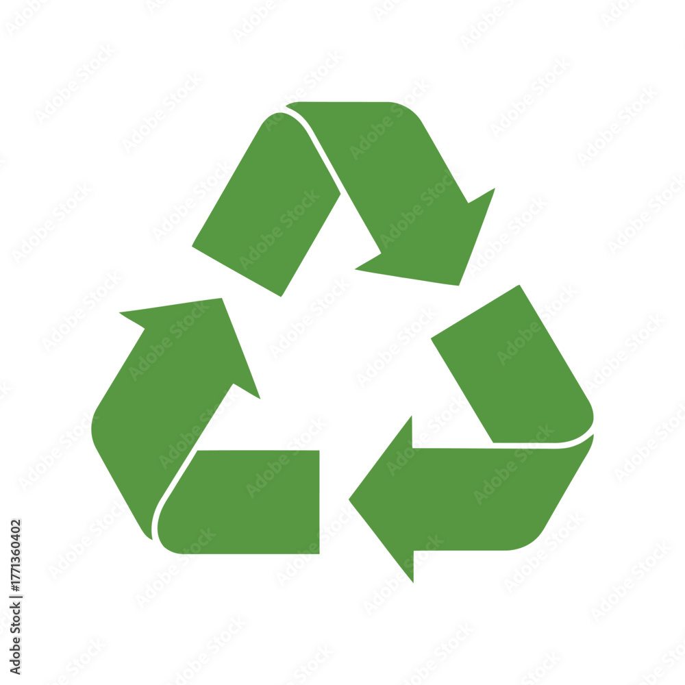 Fototapeta premium Green recycling symbol arrows environmental awareness conservation ecology sustainability symbol concept vector