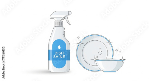 Liquid Detergent Container with Pump Dispenser Vector illustration