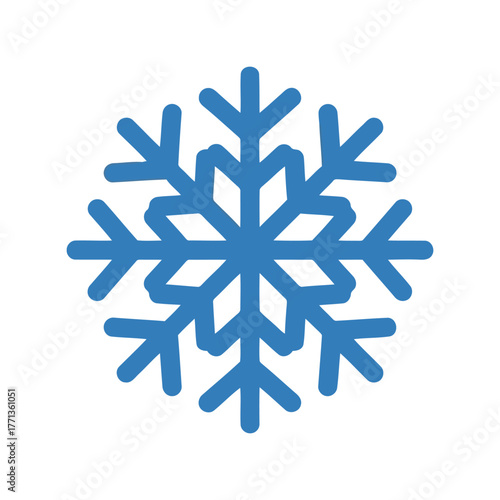 Abstract blue snowflake icon winter cold frosty weather symbol graphic design element vector