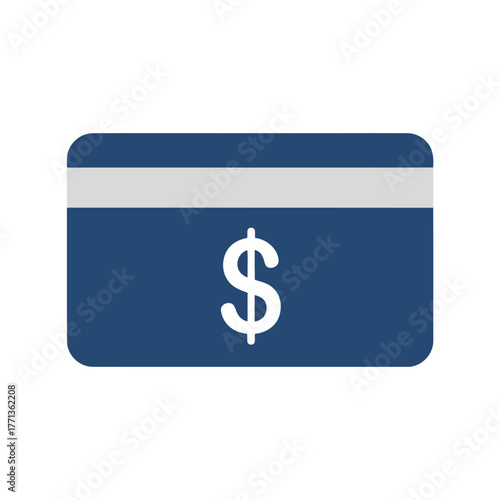 Secure blue credit card with dollar symbol for financial transactions and online shopping vector