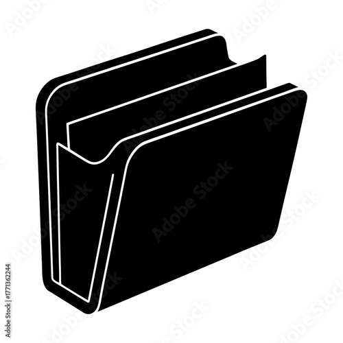 Data storage and download folder icon on white background.