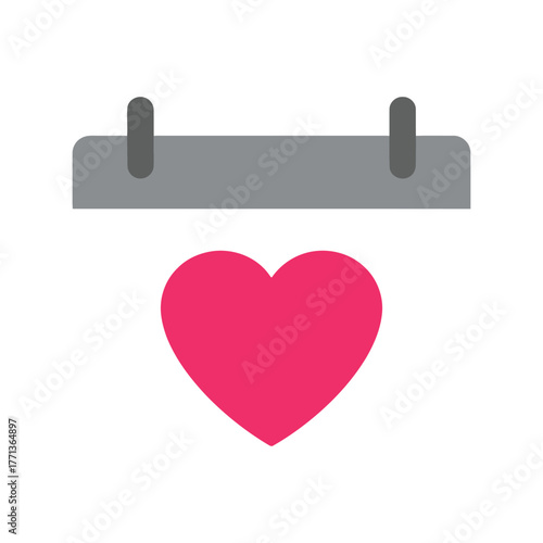 Heart calendar icon romantic love date event planning anniversary celebration symbol vector