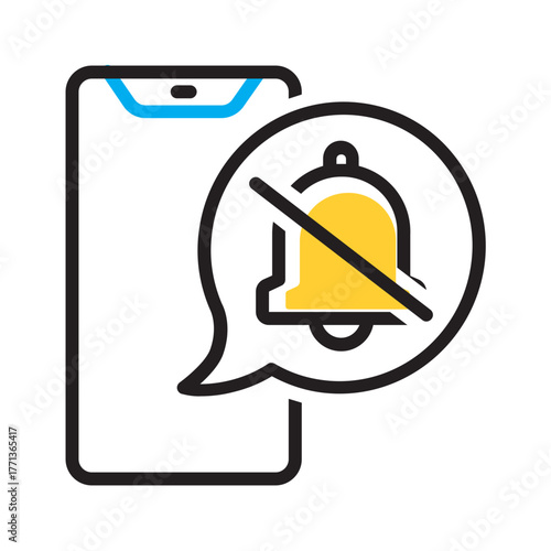 Vector multi color icon for Notification off