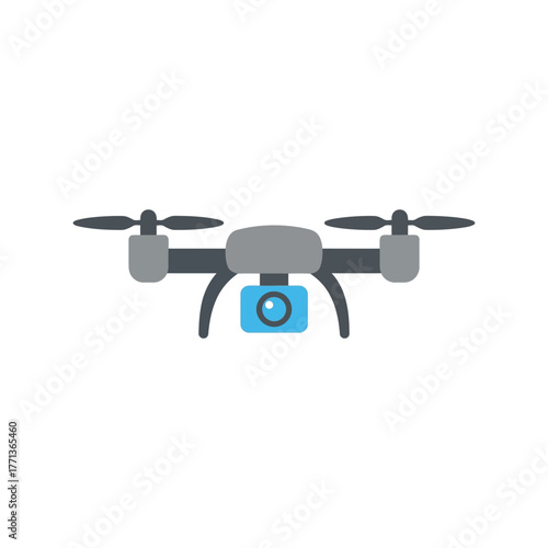 Modern drone with camera technology aerial photography and videography drone vector